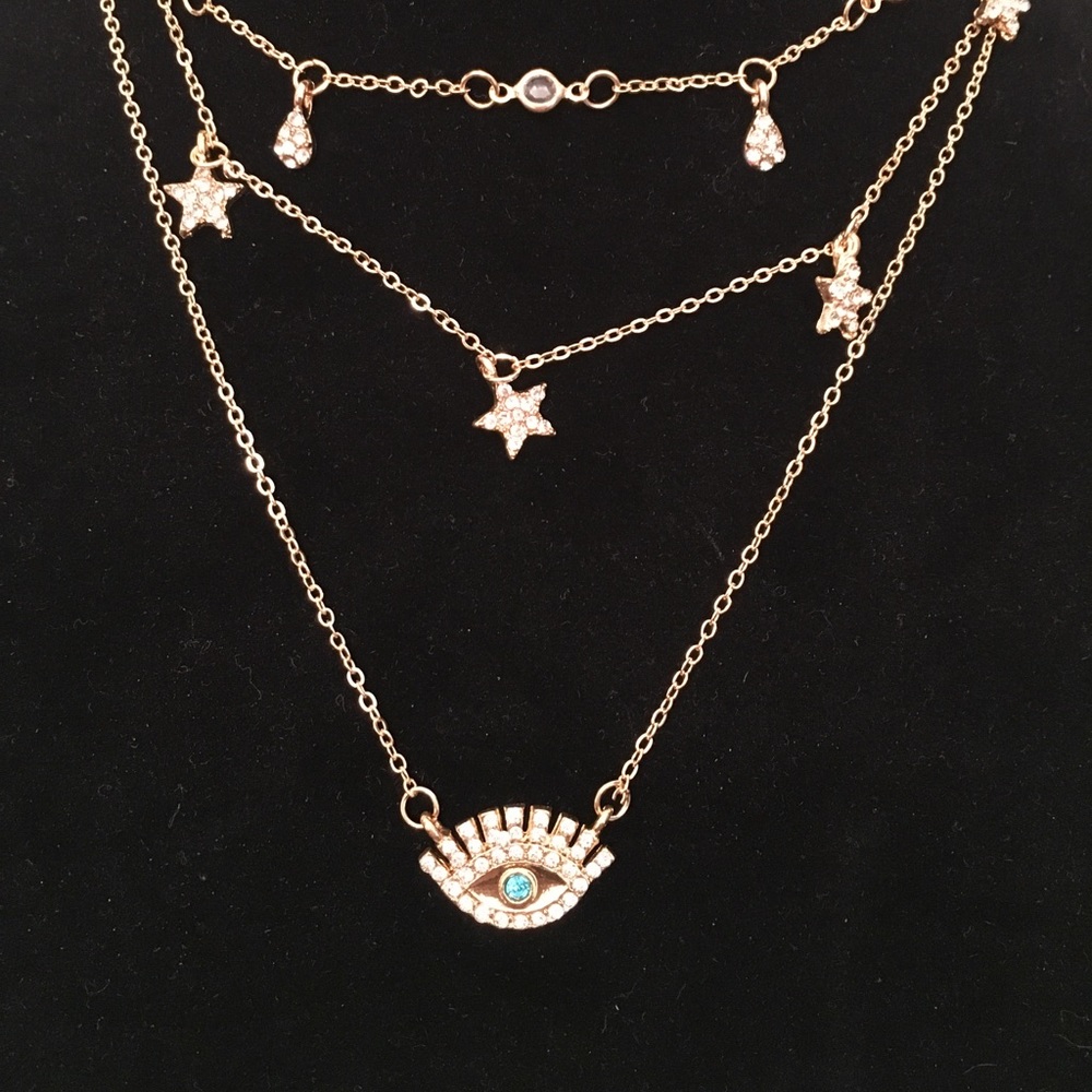Evil Eye Star Necklace Gold Custom jewelry